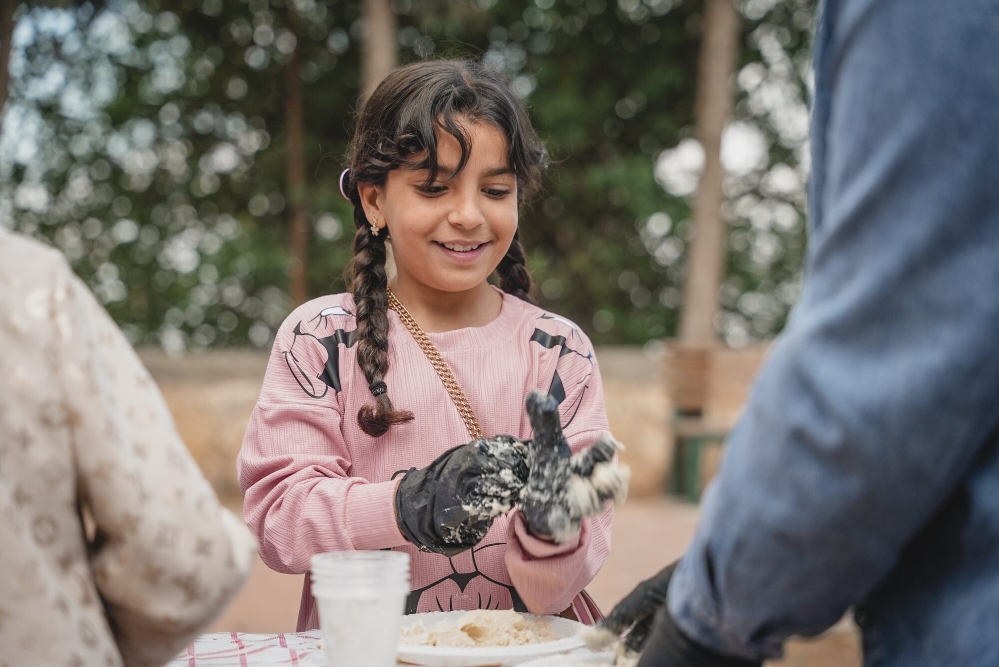 A smiling girl during a PalVision activity